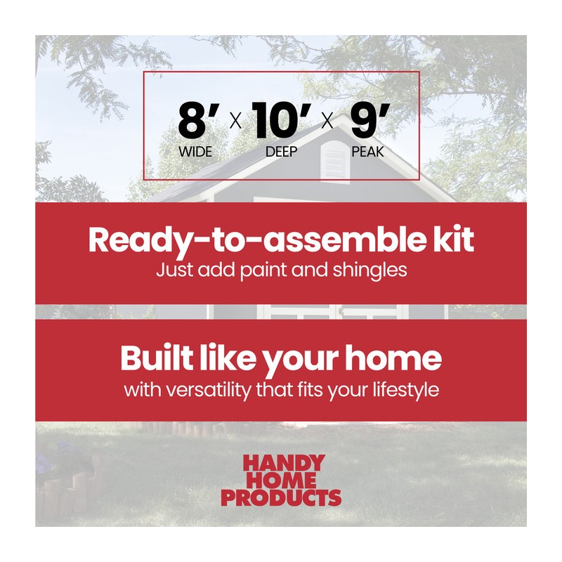 Handy Home Meridian 8x10 Wood Storage Shed Kit  (19347-7)