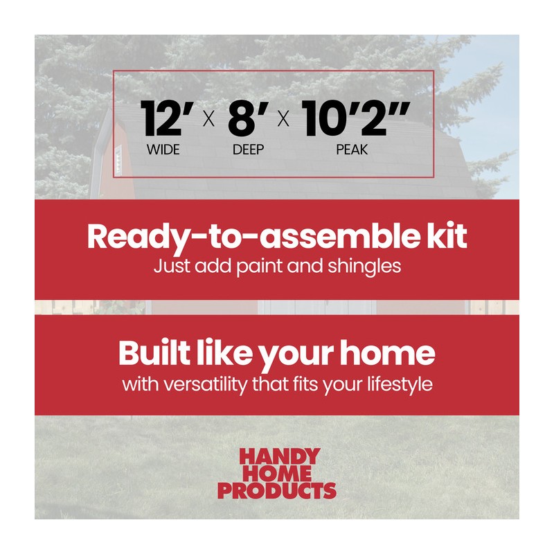 Handy Home Briarwood 12×8 Wood Storage Shed Kit (19353-8)