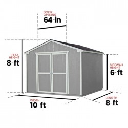Handy Home Cumberland 10x8 Wood Storage Shed w/ Floor (18282-2)