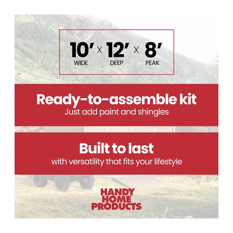 Handy Home Cumberland 10x12 Wood Shed Kit w/ Floor (18284-6)