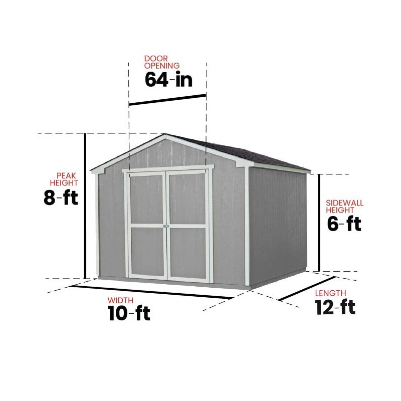Handy Home Cumberland 10x12 Wood Shed Kit w/ Floor (18284-6)