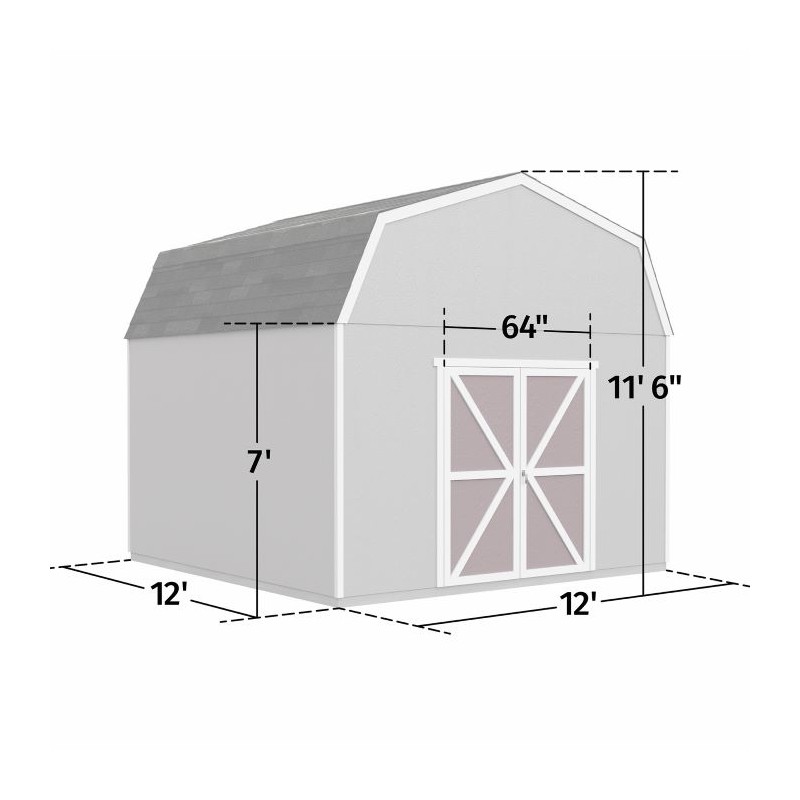 Handy Home  Hudson 12x12 Wood Storage Shed Kit w/ Floor (19442-9)