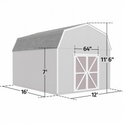 Handy Home Hudson 12x16 Wood Storage Shed Kit (19443-6)