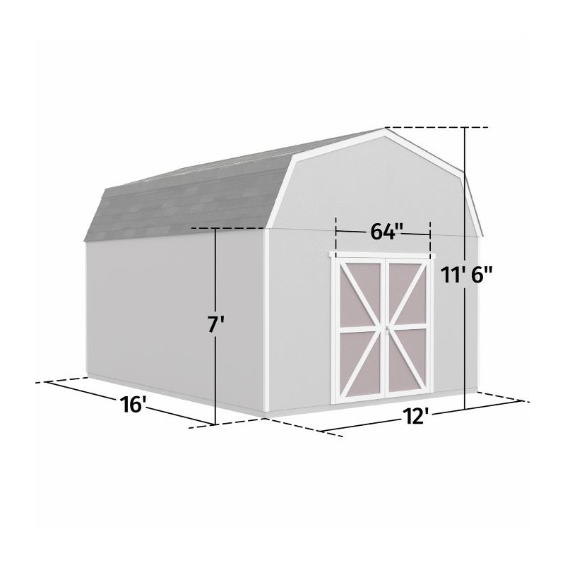 Handy Home Hudson 12x16 Wood Storage Shed Kit (19443-6)
