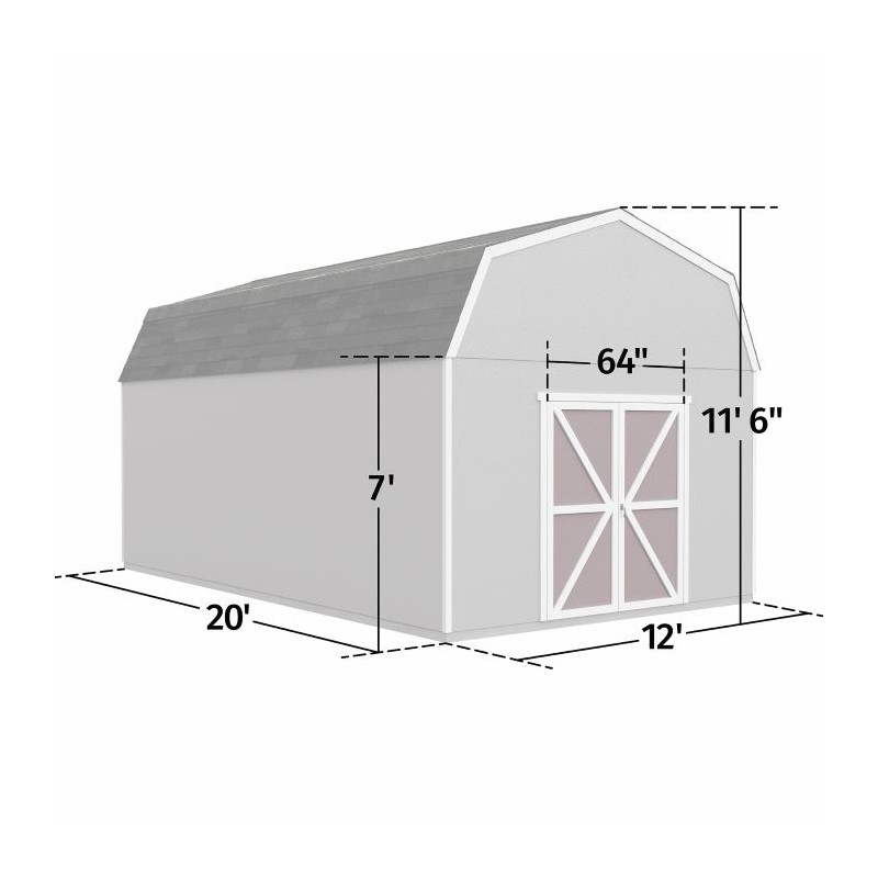 Handy Home Hudson 12x20 Wood Storage Shed Kit w/ Floor (19446-7)