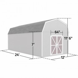 Handy Home Hudson 12x24 Wood Storage Shed Kit (19447-4)