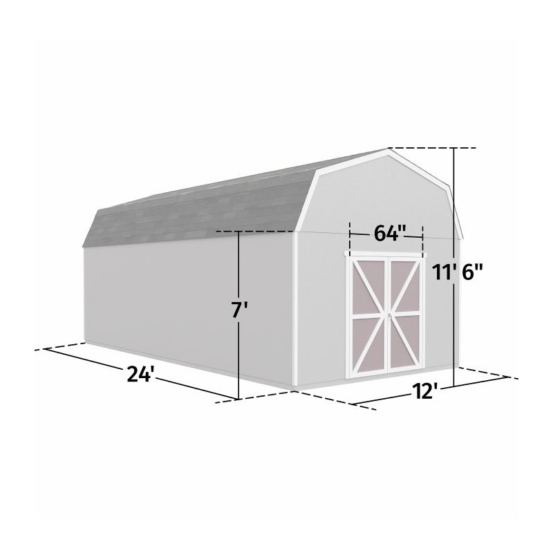 Handy Home Hudson 12x24 Wood Storage Shed Kit (19447-4)