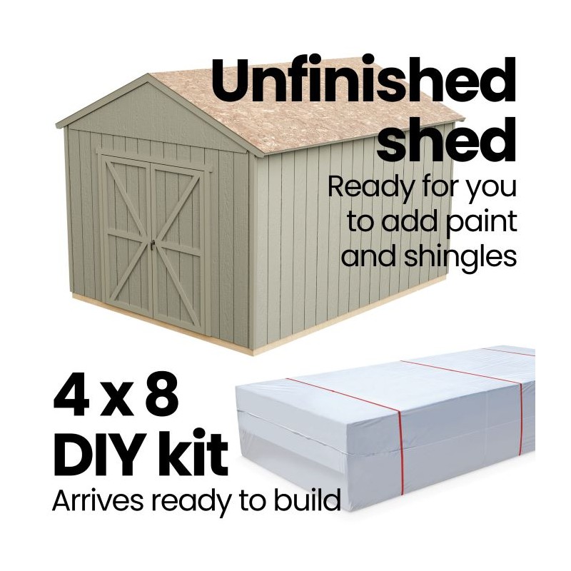 Handy Home Meridian 8x12 Wood Storage Shed Kit w/ Floor (19350-7)