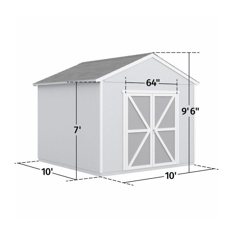Handy Home Rookwood 10x10 Wood Storage Shed Kit w/ Floor (19428-3)