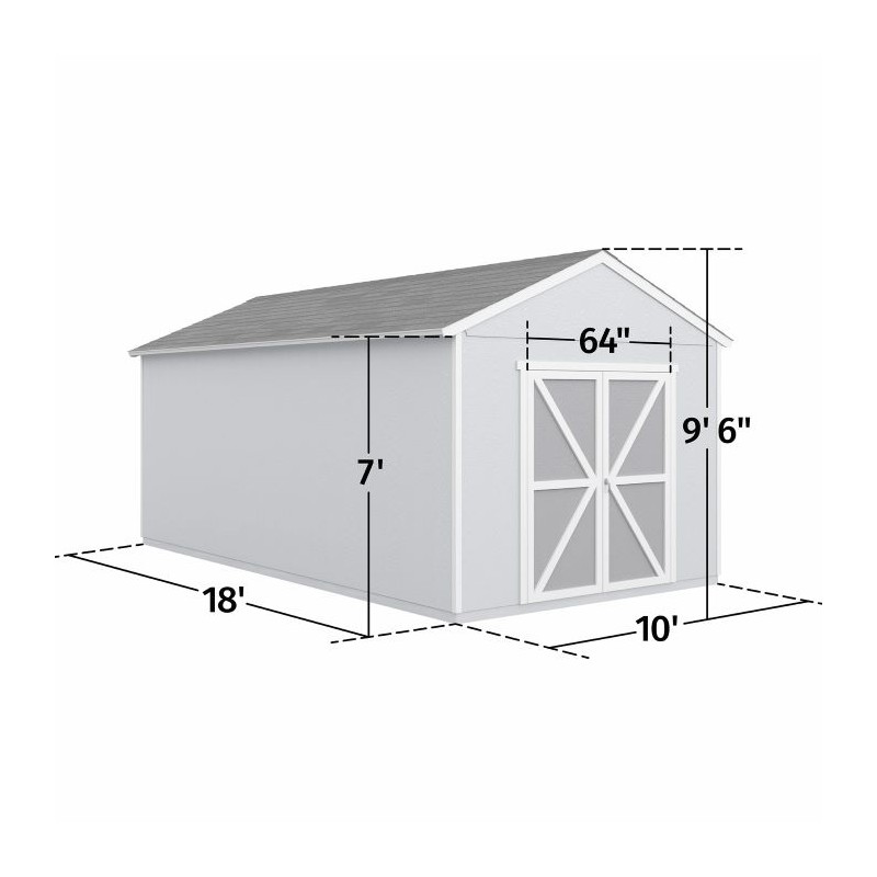 Handy Home Rookwood 10x18 Wood Storage Shed Kit (19438-2)