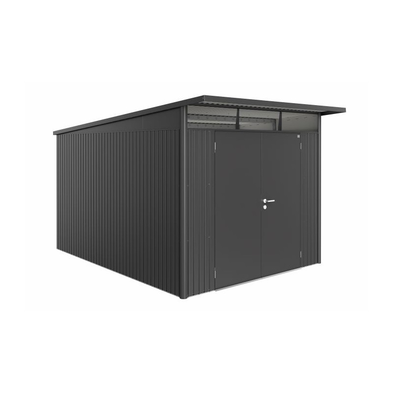 Biohort AvantGarde Double Door 12x9 Metal Shed with Floor Kit - Dark Gray (BIO1123)