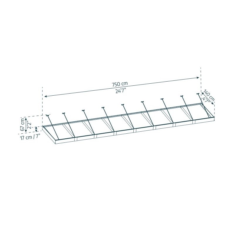 Palram - Canopia Sophia XL 8000 28x5 Awning - Gray/Clear (HG9553)