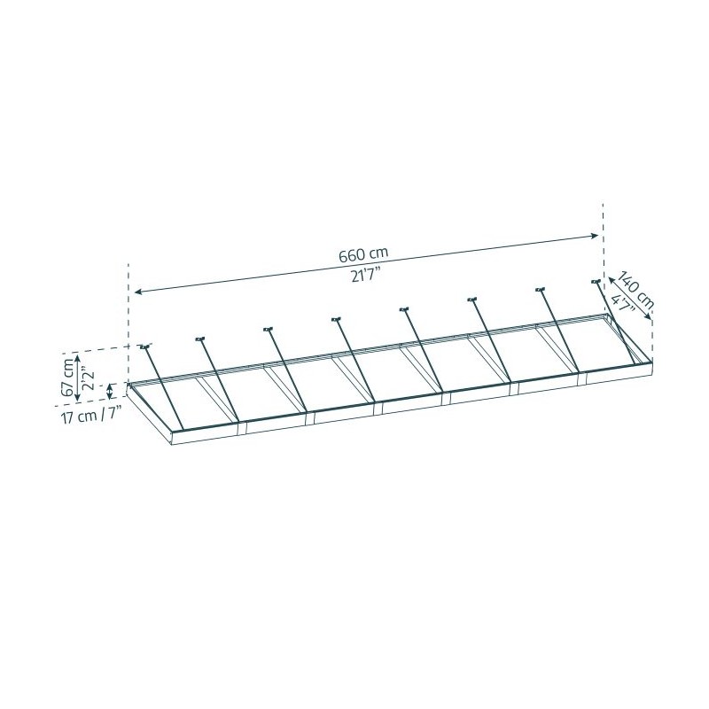 Palram - Canopia Sophia XL 7000 25x5 Awning - Gray/Clear (HG9552)