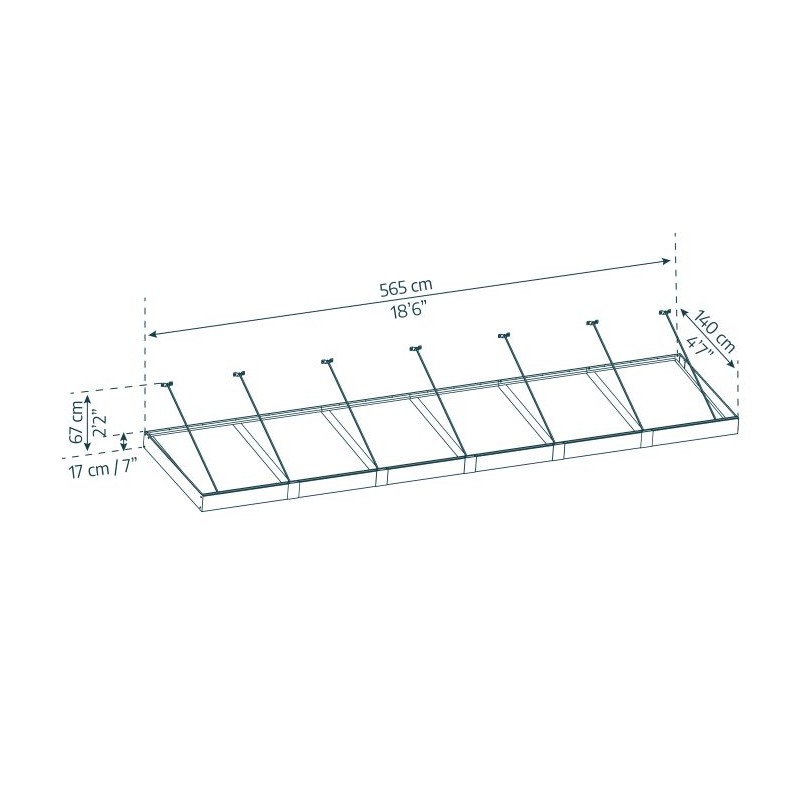 Palram - Canopia Sophia XL 6000 22x5 Awning - Gray/Clear (HG9551)
