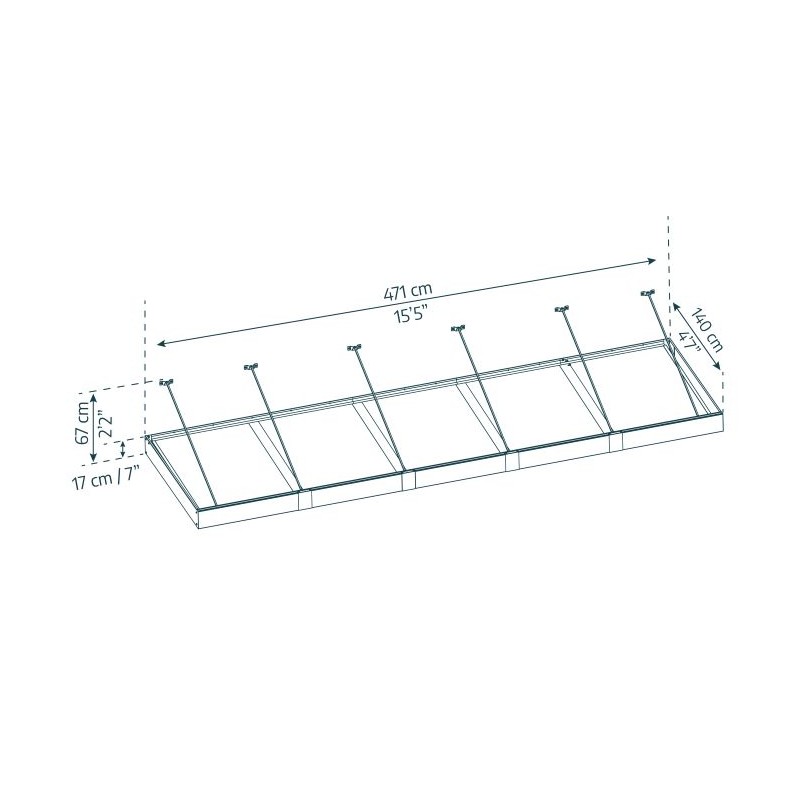 Palram - Canopia Sophia XL 5000 15x5 Awning - Gray/Clear (HG9549)