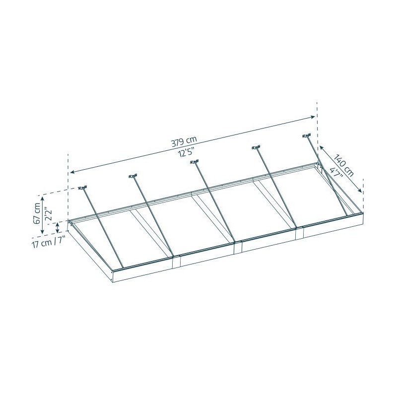 Palram - Canopia Sophia XL 4000 12x5 Awning  - Gray/Clear  (HG9544)