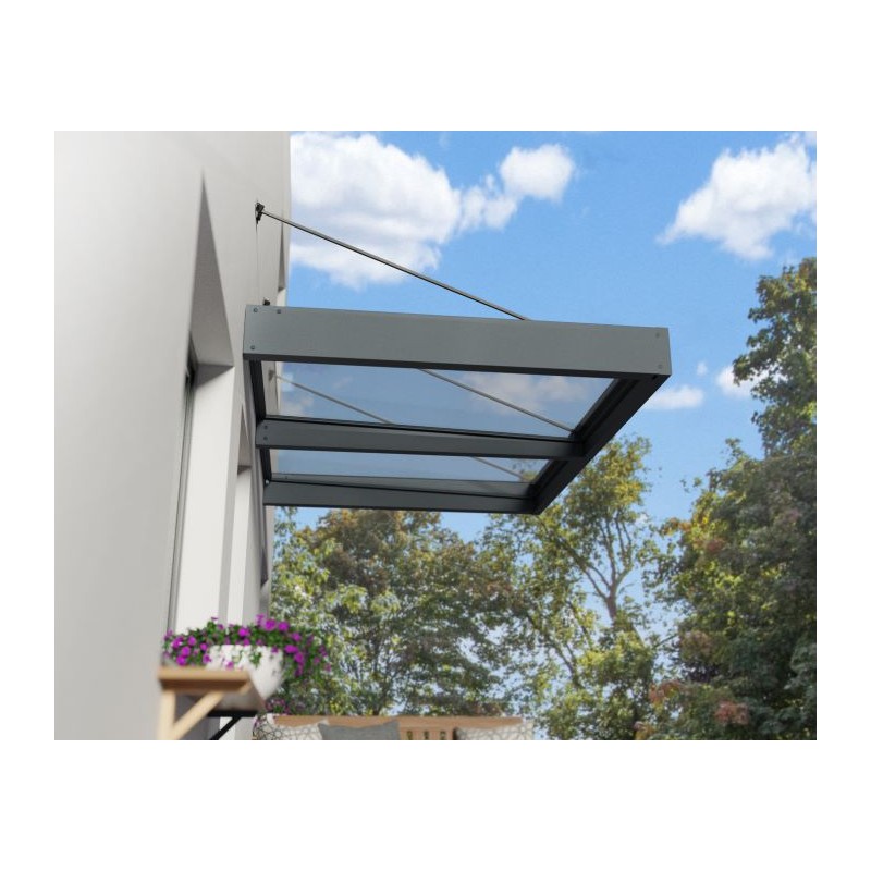 Palram - Canopia Sophia XL 2000 6' x 5' Awning - Gray/Clear (HG9542)