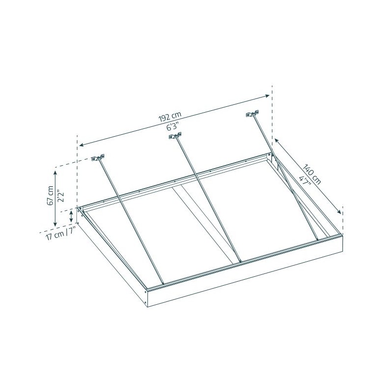 Palram - Canopia Sophia XL 2000 6' x 5' Awning - Gray/Clear (HG9542)