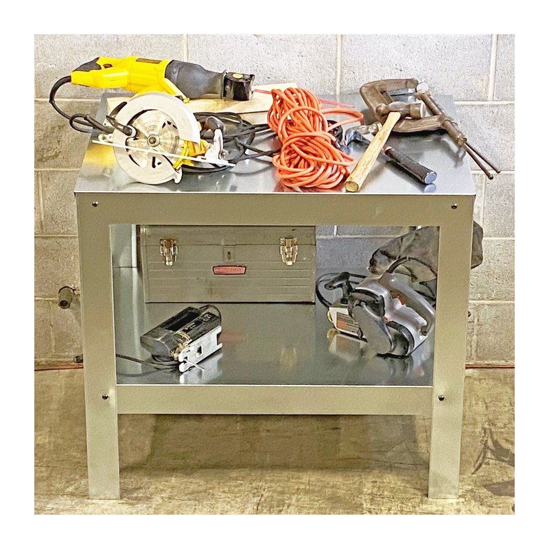 Poly-Tex Heavy-Duty Galvanized Steel 2-Shelf Multi-Use Work / Utility Bench (PTX8001)