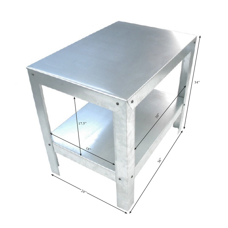 Poly-Tex Heavy-Duty Galvanized Steel 2-Shelf Multi-Use Work / Utility Bench (PTX8001)