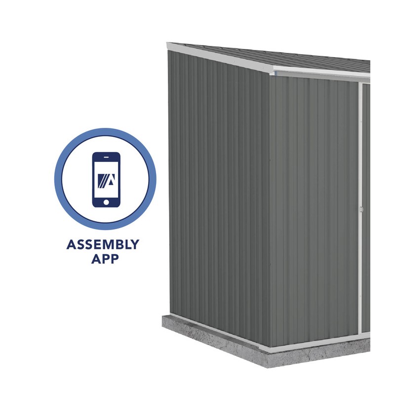 Absco 7x5 EZI Slider Metal Storage Shed - Woodland Gray (AB1040)