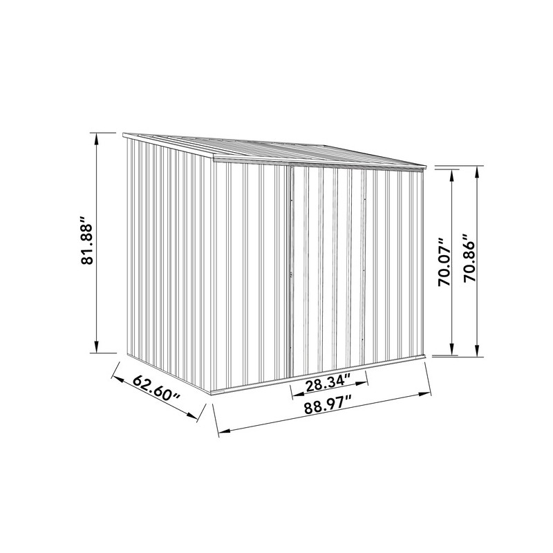 Absco 7x5 EZI Slider Metal Storage Shed - Woodland Gray (AB1040)