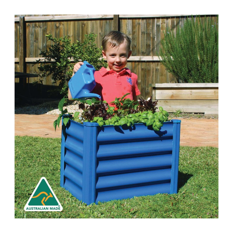 Absco Organic Garden Co. Hakea 1.8x1x1.3 Metal Kids Garden Bed - Blue (AB1314)