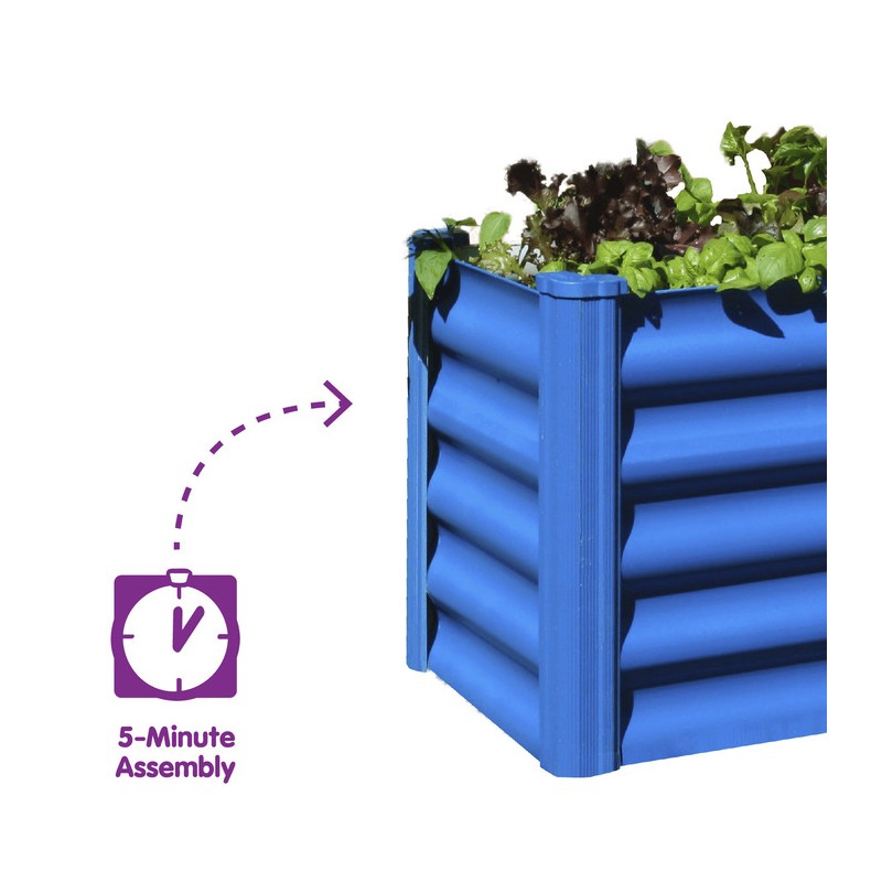 Absco Organic Garden Co. Hakea 1.8x1x1.3 Metal Kids Garden Bed - Blue (AB1314)