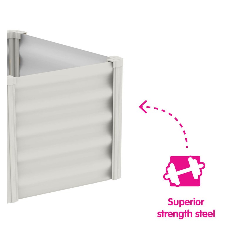 Absco The Organic Garden Co. Hakea 1.8x1x1.3 Metal Kids Garden Bed - Surfmist (AB1313)