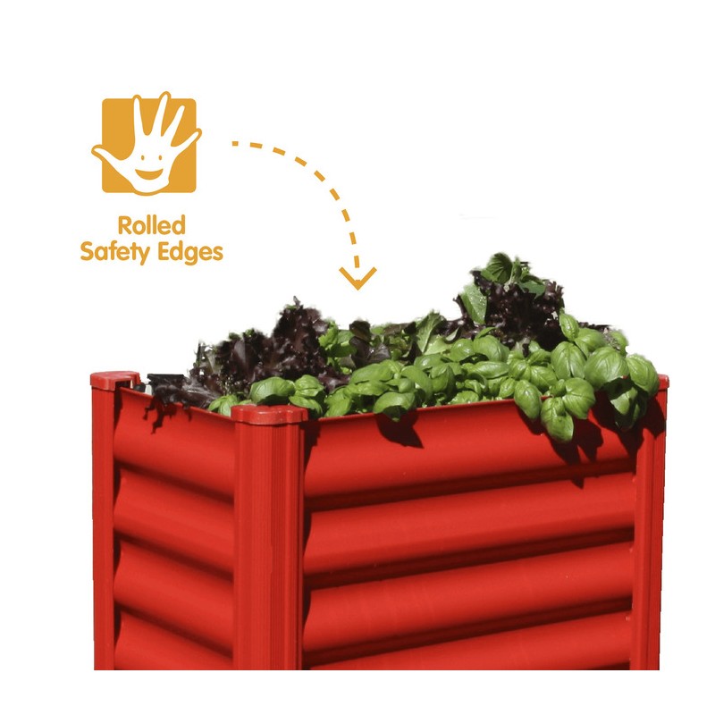 Absco The Organic Garden Co. Hakea 1.8x1x1.3 Metal Kids Garden Bed - Red (AB1312)