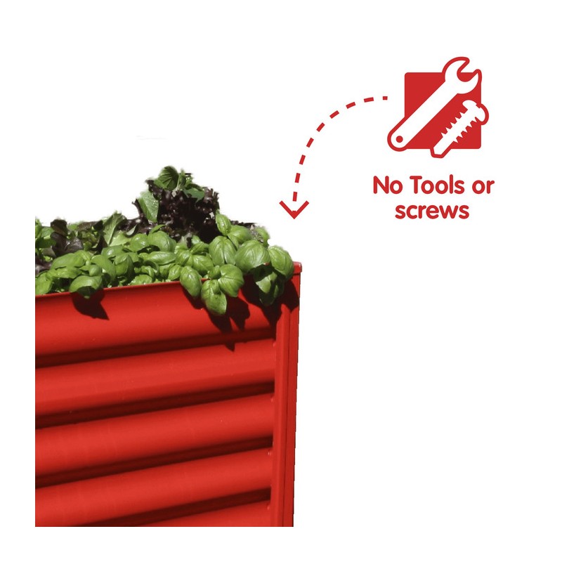 Absco The Organic Garden Co. Hakea 1.8x1x1.3 Metal Kids Garden Bed - Red (AB1312)