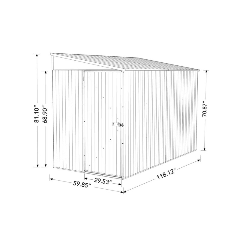 Absco Duarango  5x10 Metal Bike Shed - Woodland Gray (AB1141)