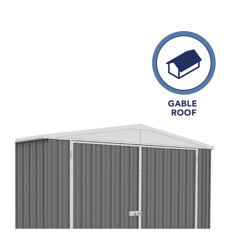 Absco Utility 10' x 19.5' Metal Storage Shed - Woodland Gray (AB1126)