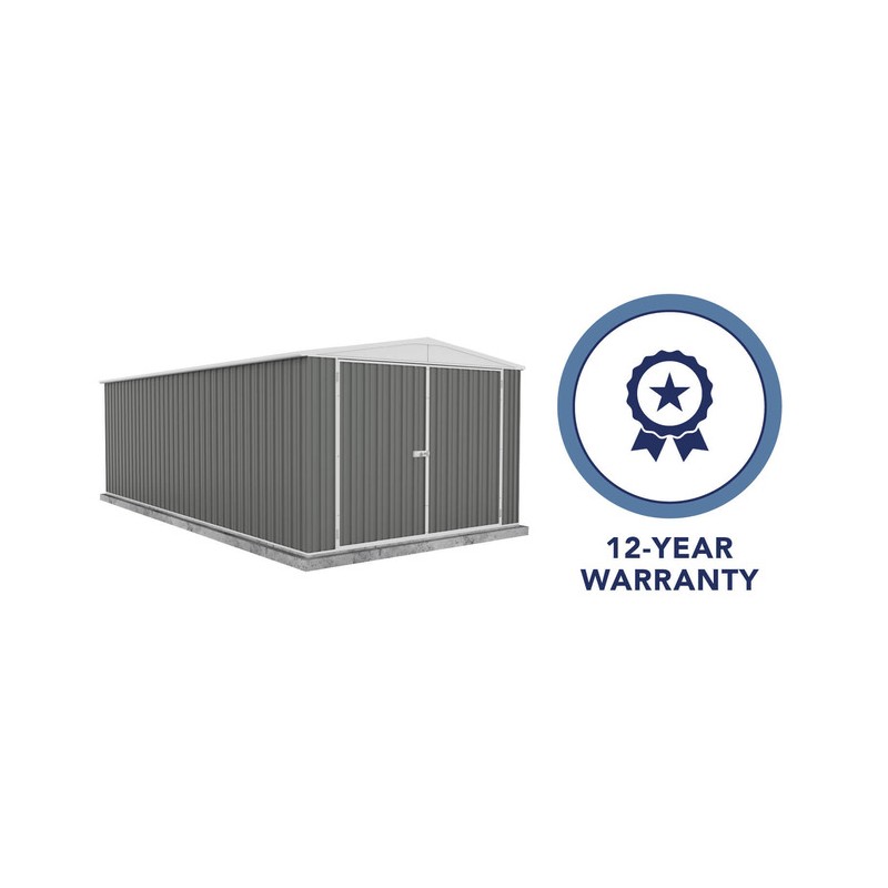 Absco Utility 10' x 19.5' Metal Storage Shed - Woodland Gray (AB1126)