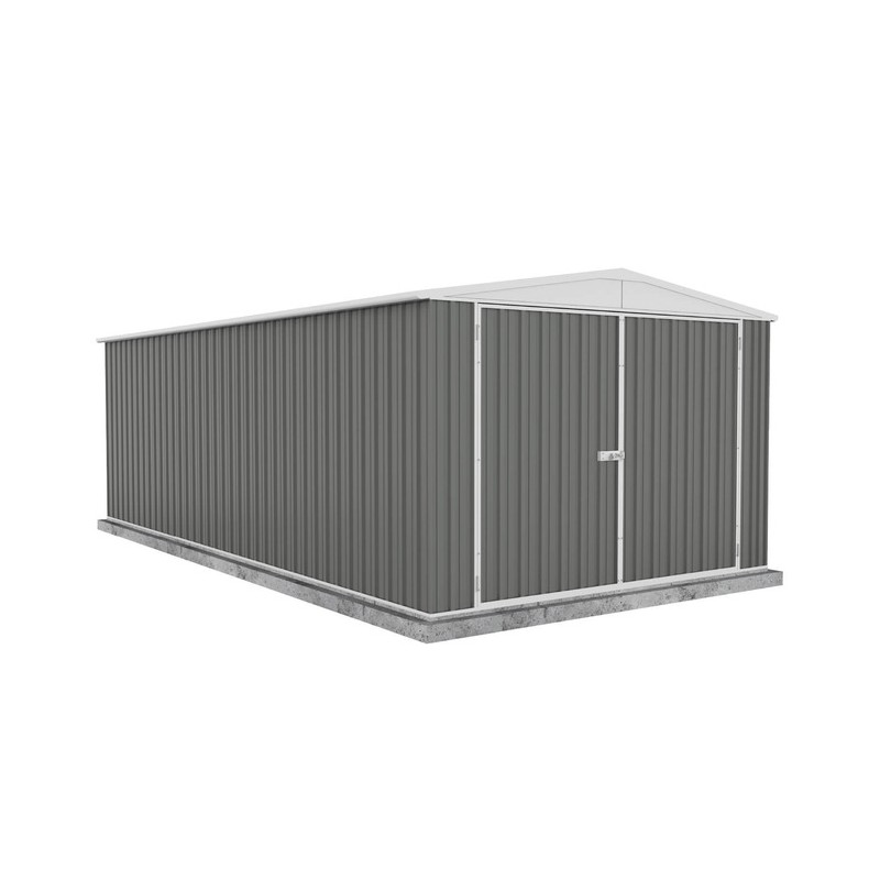 Absco Utility 10' x 19.5' Metal Storage Shed  - Woodland Gray (AB1126)