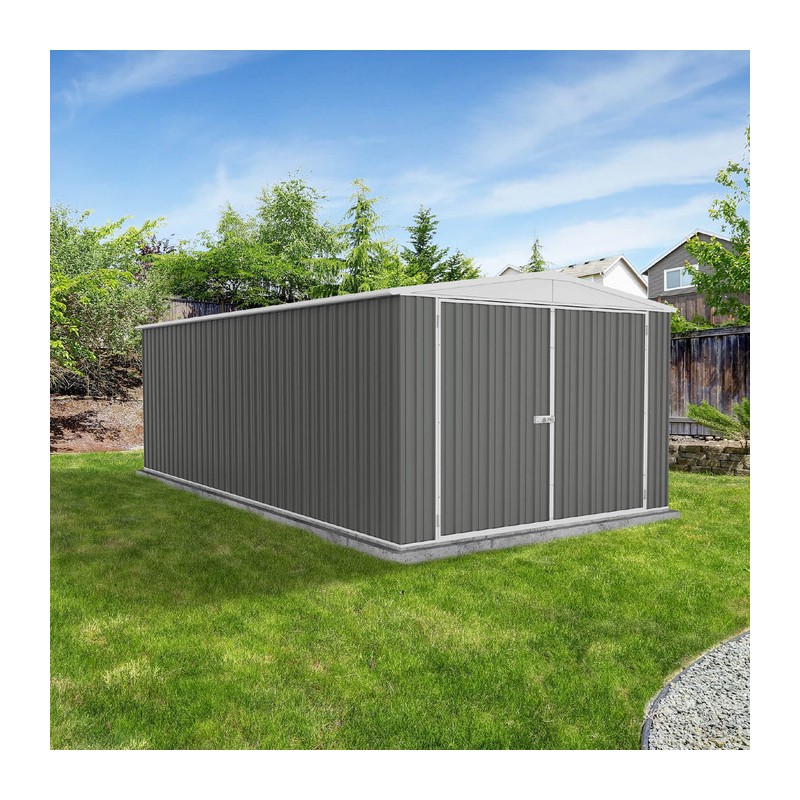 Absco Utility 10' x 19.5' Metal Storage Shed - Woodland Gray (AB1126)