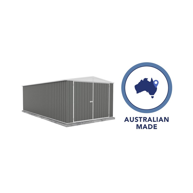 Absco Utility 10' x 19.5' Metal Storage Shed - Woodland Gray (AB1126)