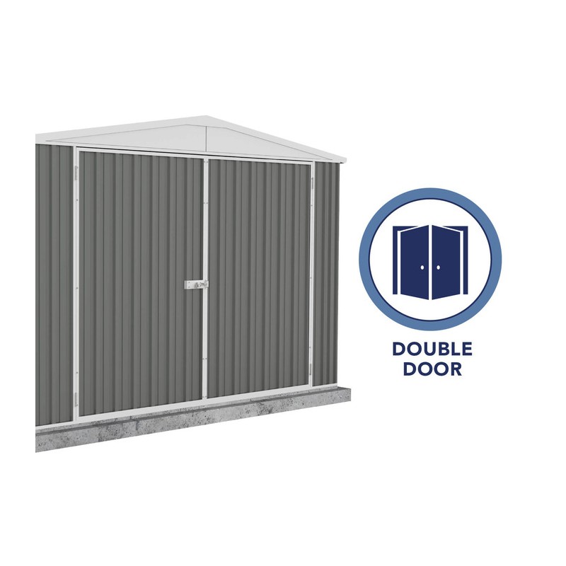 Absco Utility 10' x 19.5' Metal Storage Shed - Woodland Gray (AB1126)