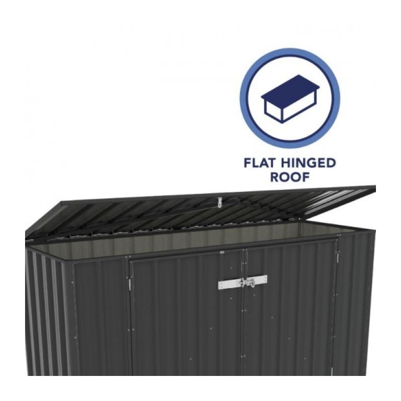 Absco Utility 7.5' x 2.5' Garbage Can Metal Storage Shed - Monument (AB1051)