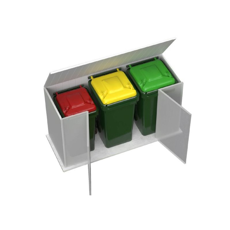 Absco Utility 7.5x2.5 Garbage Can Metal Storage Shed - Surfmist (AB1052