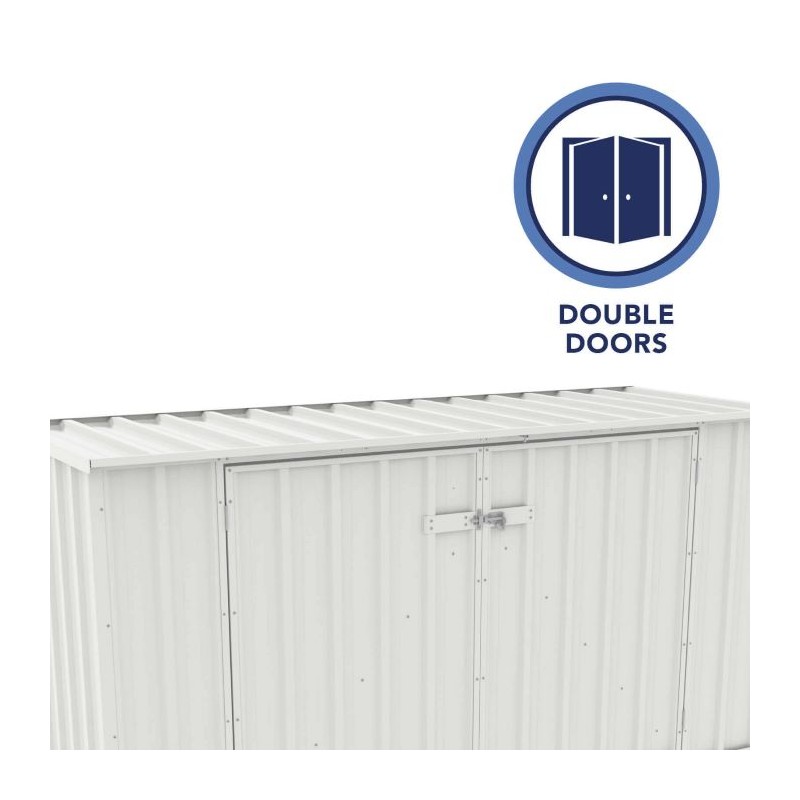 Absco Utility 7.5x2.5 Garbage Can Metal Storage Shed - Surfmist (AB1052