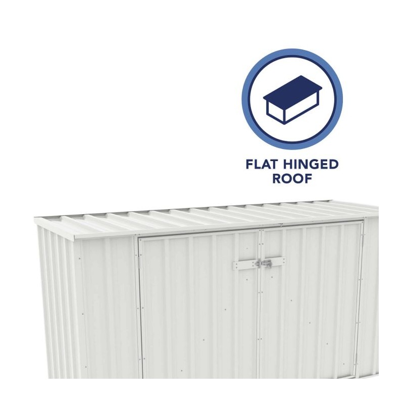 Absco Utility 7.5x2.5 Garbage Can Metal Storage Shed - Surfmist (AB1052