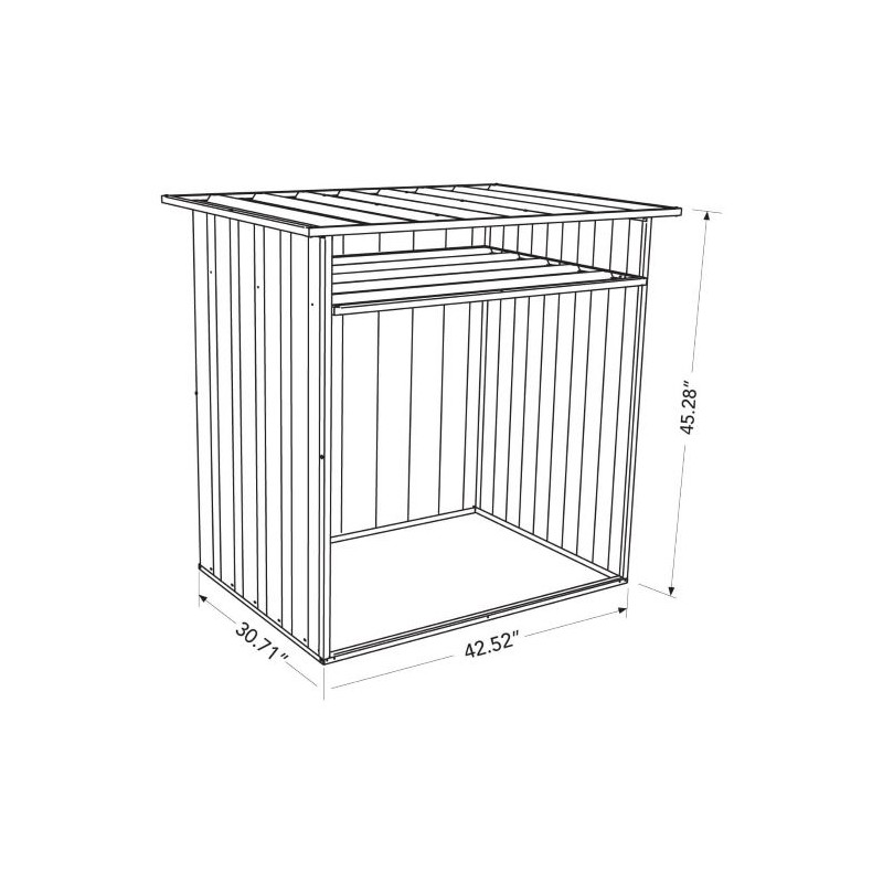 Absco Woodstore 4' x 2.5' x 3.7' Metal Storage Shed - Woodland Gray (AB1085)