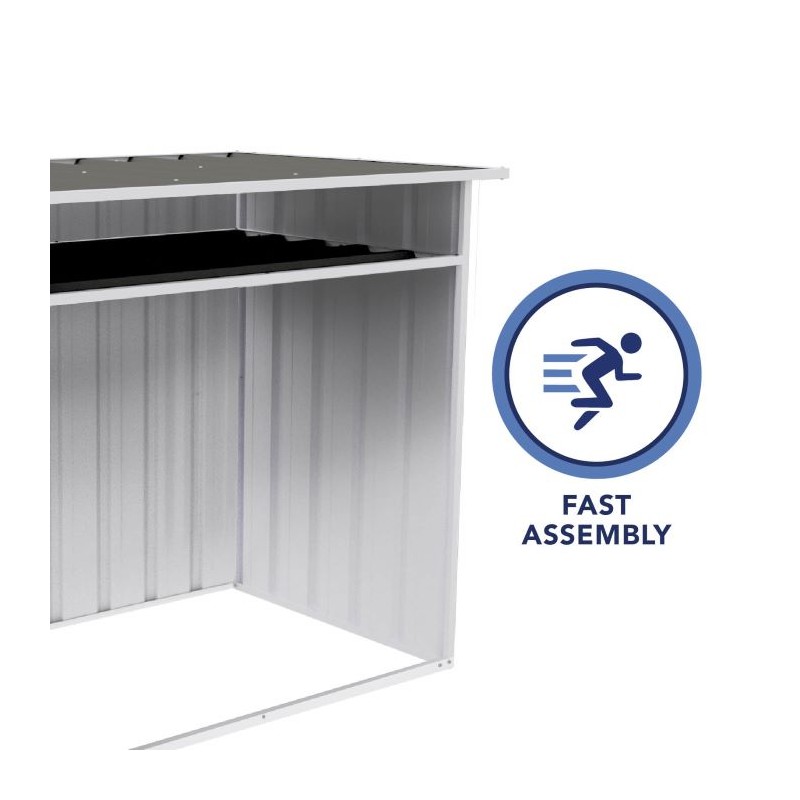 Absco Woodstore 4' x 2.5' x 3.7' Metal Storage Shed - Woodland Gray (AB1085)