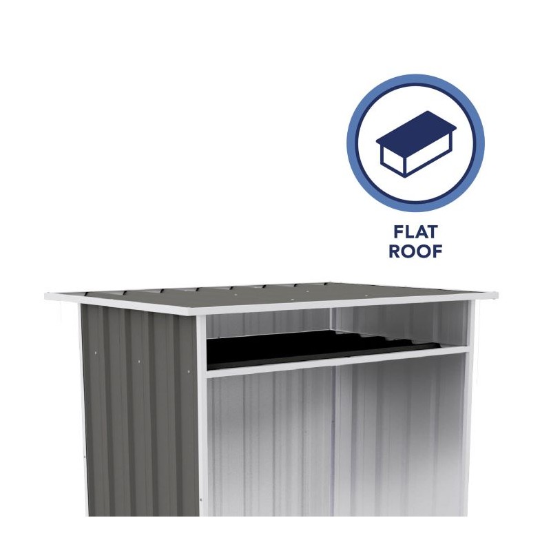 Absco Woodstore 4' x 2.5' x 3.7' Metal Storage Shed - Woodland Gray (AB1085)