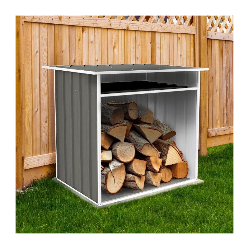 Absco Woodstore 4' x 2.5' x 3.7' Metal Storage Shed - Woodland Gray (AB1085)