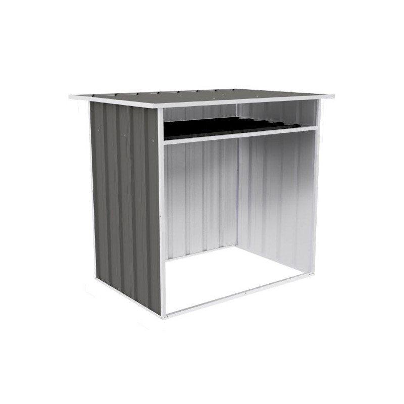 Absco Woodstore 4' x 2.5' x 3.7' Metal Storage Shed - Woodland Gray (AB1085)