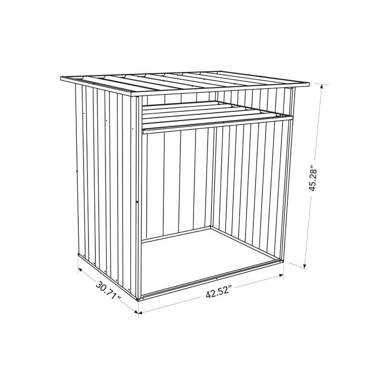 Absco Woodstore 4' x 2.5' x 3.7' Metal Storage Shed Kit - Surfmist (AB1086)
