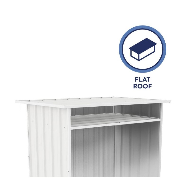 Absco Woodstore 4' x 2.5' x 3.7' Metal Storage Shed Kit - Surfmist (AB1086)