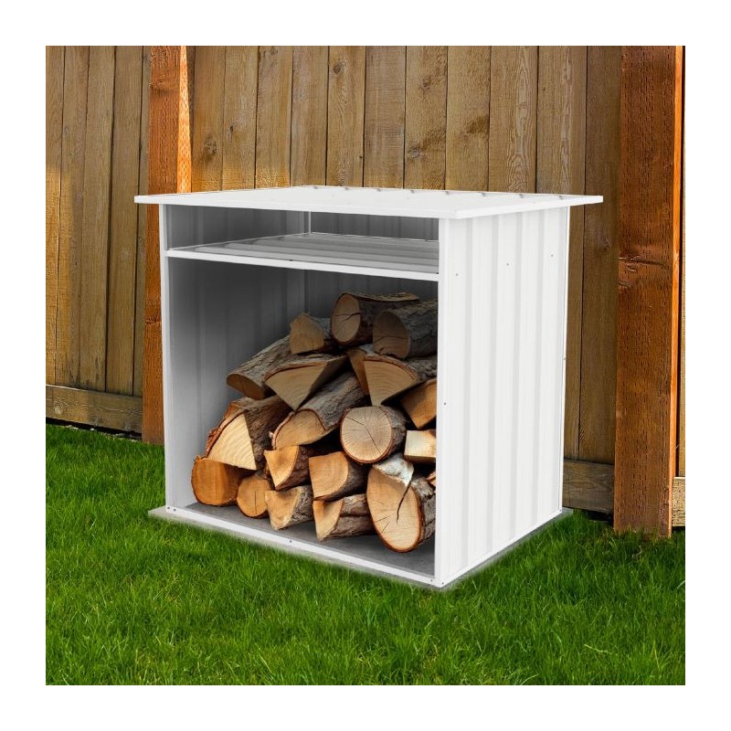 Absco Woodstore 4' x 2.5' x 3.7' Metal Storage Shed Kit - Surfmist (AB1086)